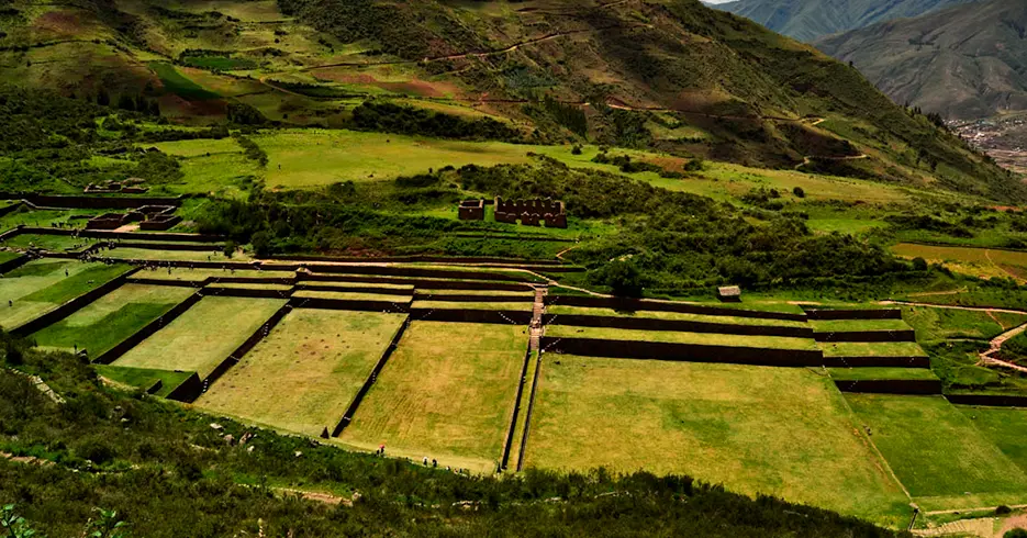 Tipon archaeological center of hydraulic engineering in Cusco Peru South Valley
