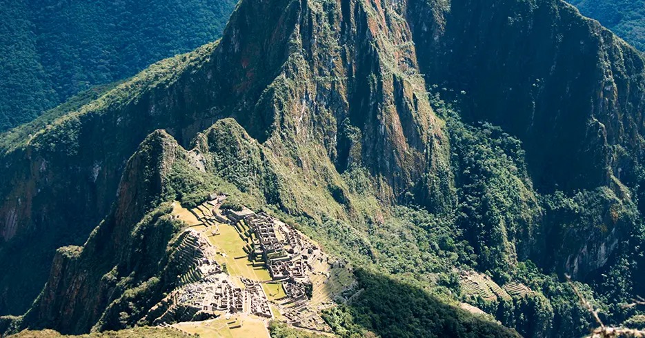 view of Machu Picchu mountain