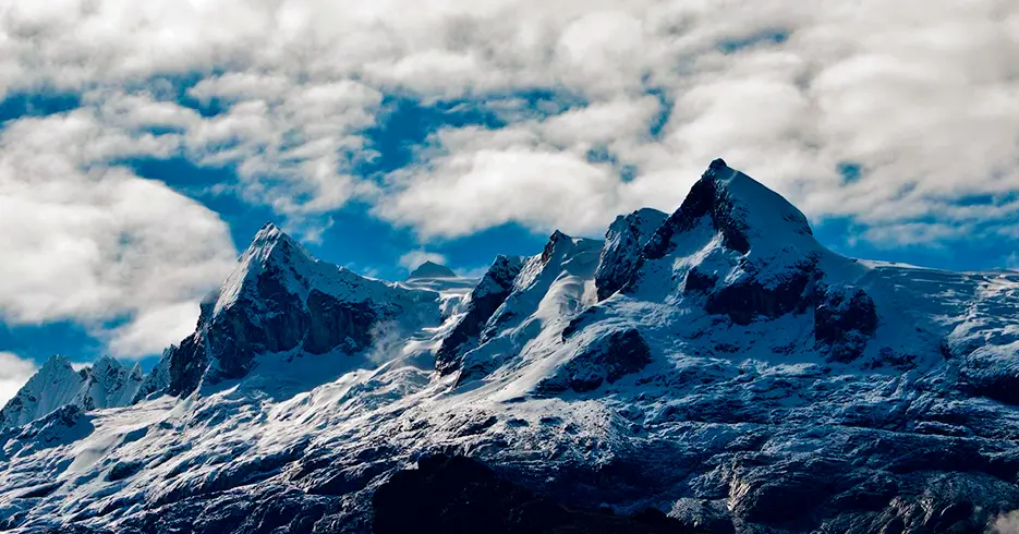 Vallunaraju snow-capped mountain in Huaraz, Peru