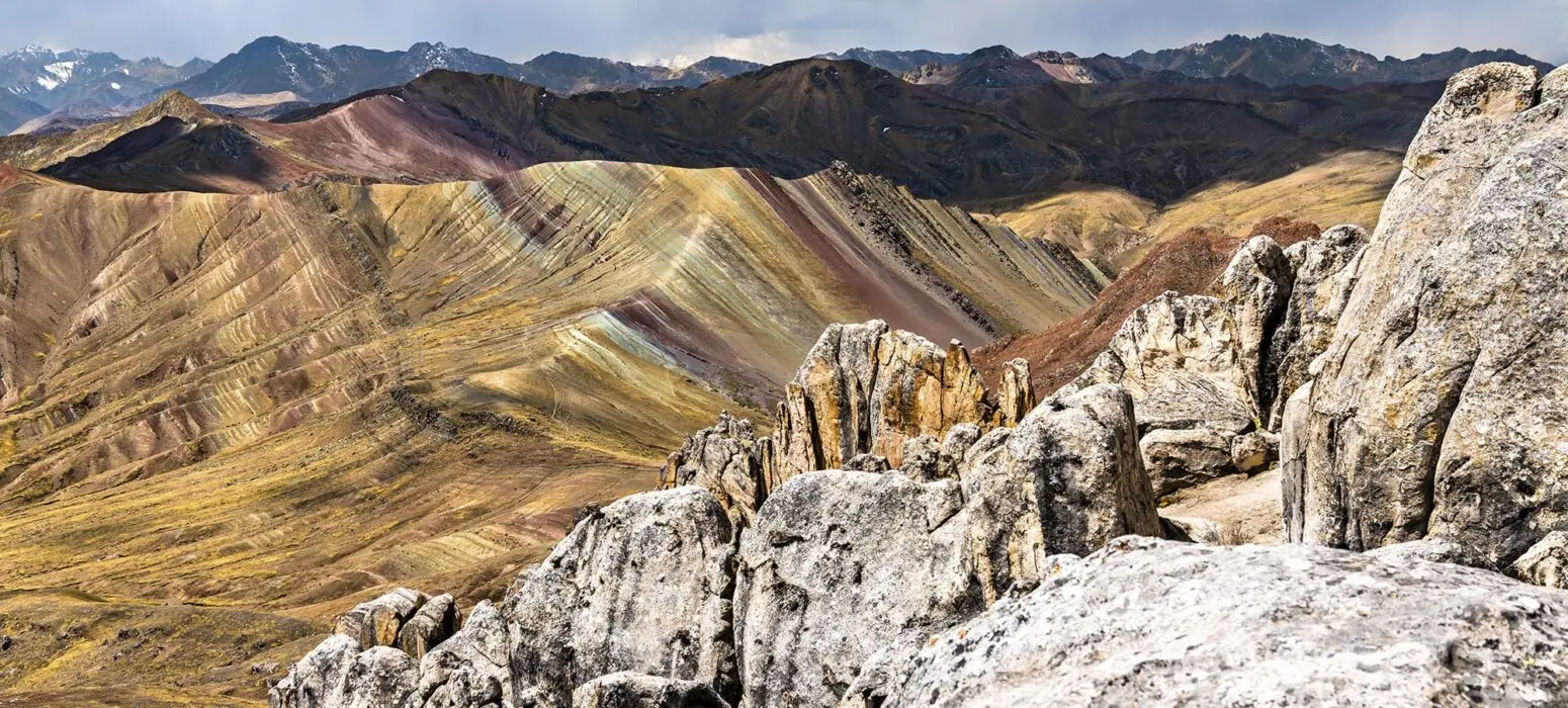 Stone forest at Palccoyo Rainbow Mountain