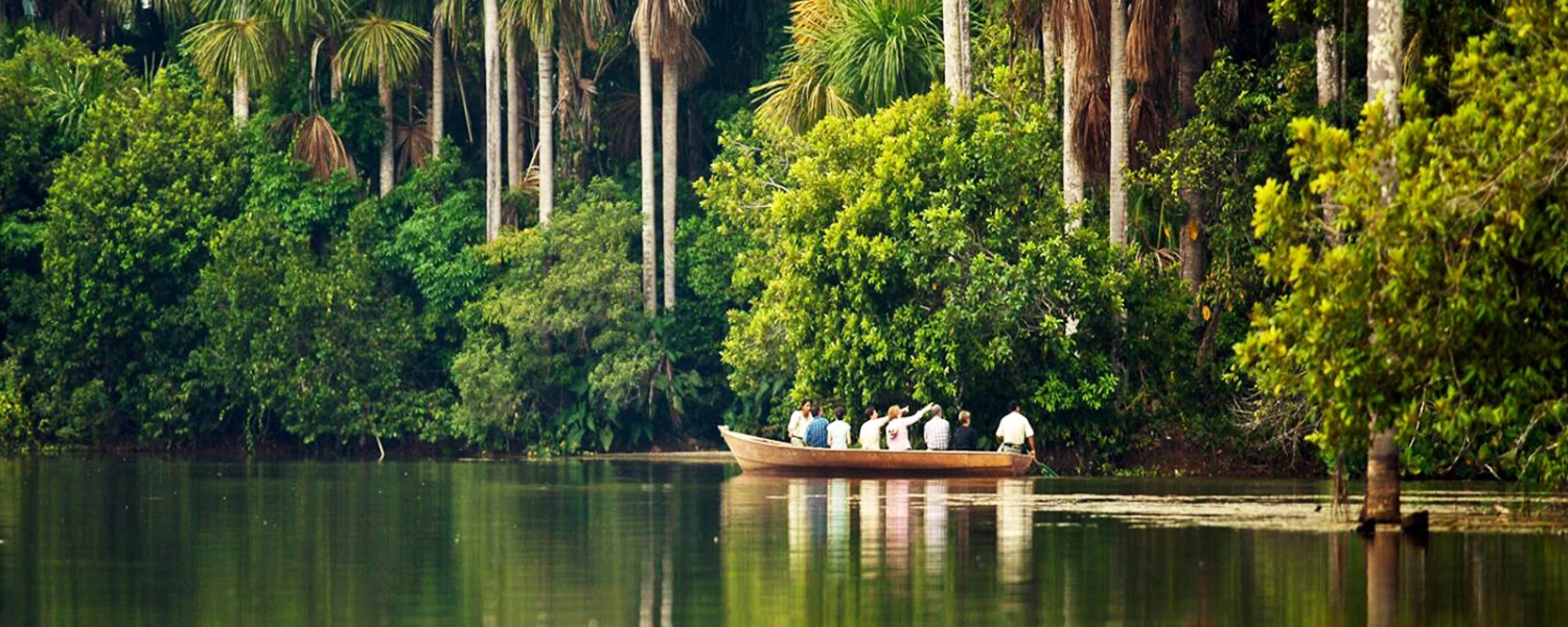 Panoramic views of Lake Apu Victor in the heart of the Amazon