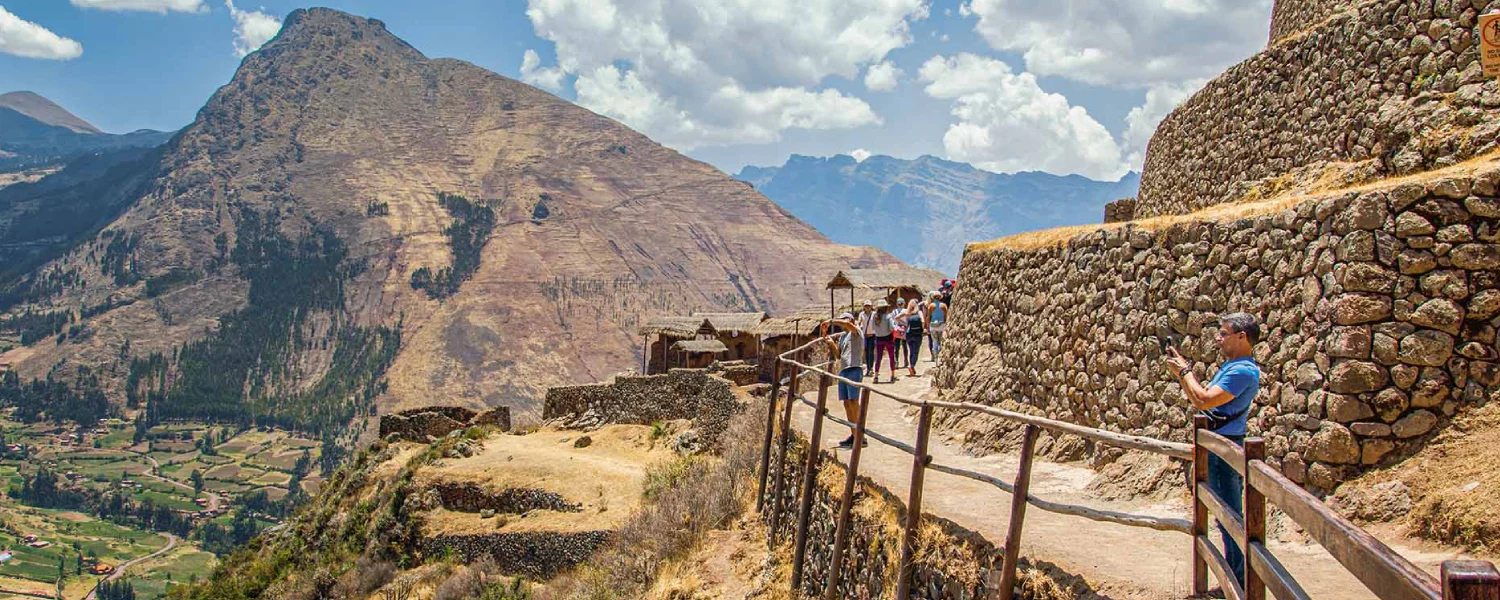 Impressive Inca terraces and archaeological remains in Pisac.
