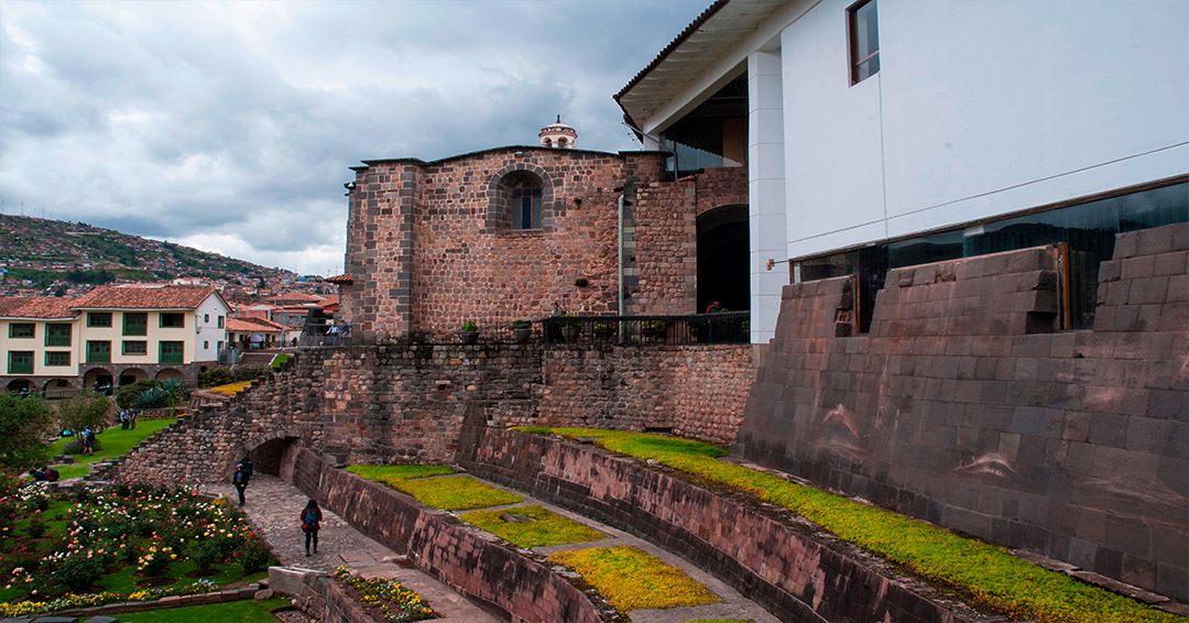 Inca stone masonry and architecture at the Qorikancha Temple of the Sun in Cusco
