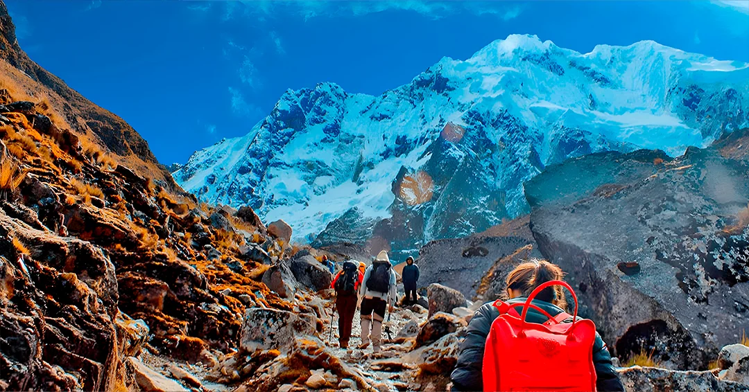 Snow-capped mountains and Andean valley along the Salkantay Trek near Cusco