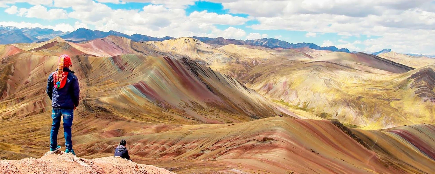 Natural landscape of Palcoyo Rainbow Mountain on a guided excursion by PGT.