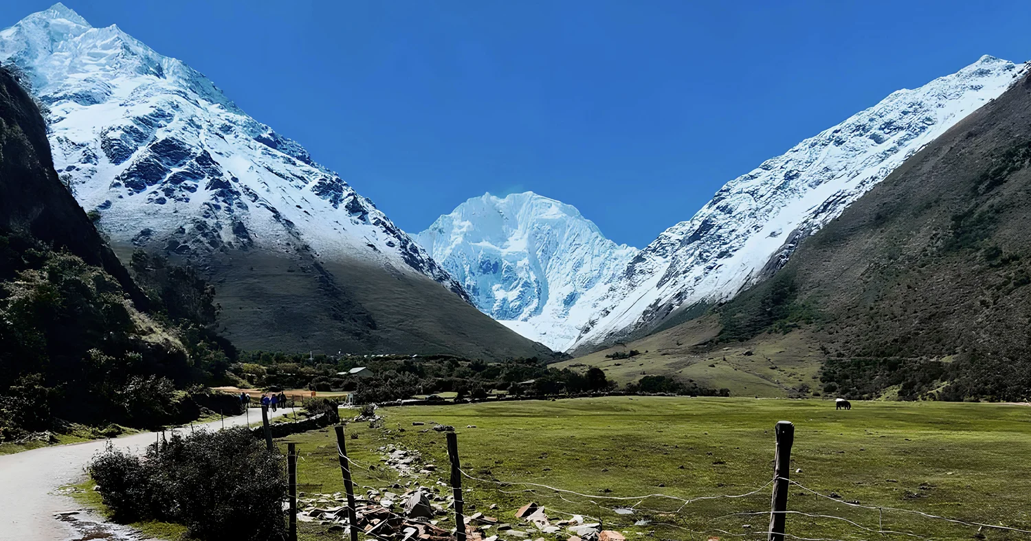 Snow-capped mountains along the Salkantay Trek in Peru