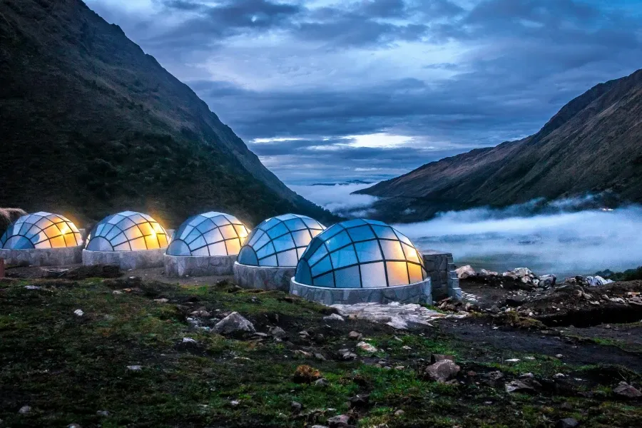 Domes on the salkantay trek trail Domes on the salkantay trek trail