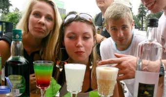 Traveler preparing a pisco sour in Peru
