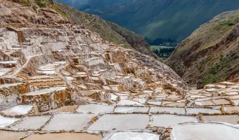 Salt ponds at the Maras Salt Mines in the Sacred Valley, Peru