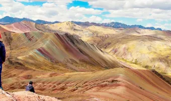 Natural landscape of Palcoyo Rainbow Mountain on a guided excursion by PGT.