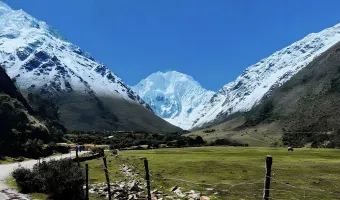 Snow-capped mountains along the Salkantay Trek in Peru