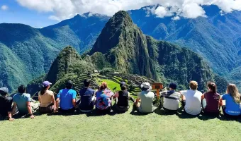 Travelers at Machu Picchu