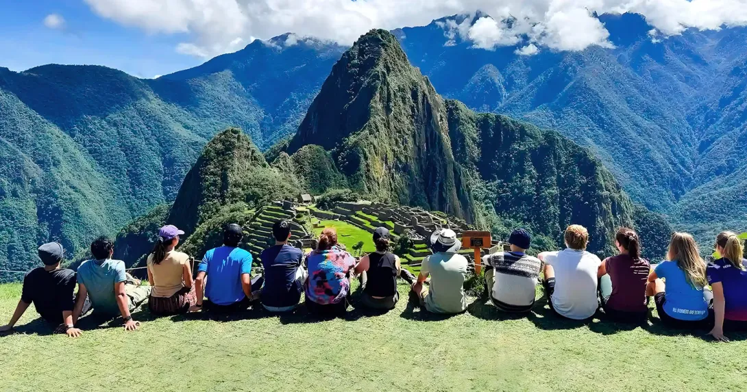 Travelers at Machu Picchu Travelers at Machu Picchu